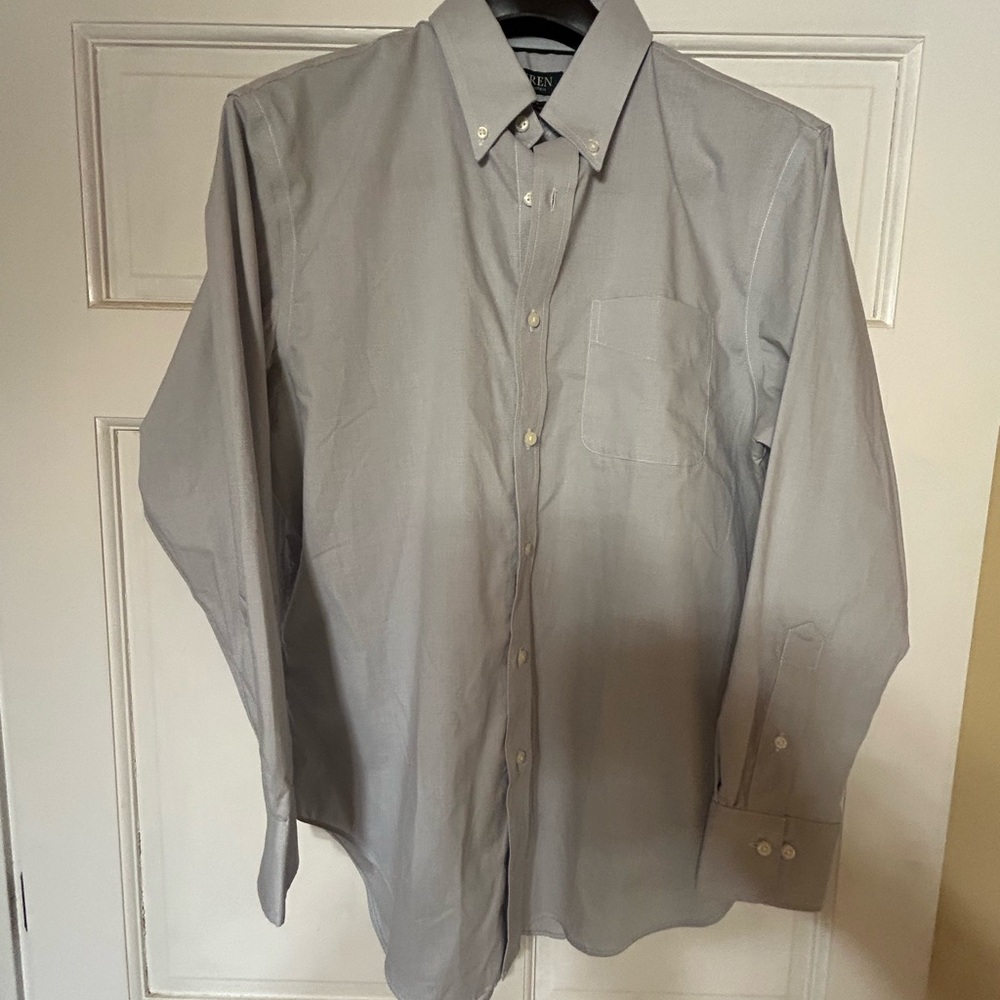 Ralph Lauren Gray Dress Shirt Elegant Formal Wear - size 16 neck / 32/33 sleeves